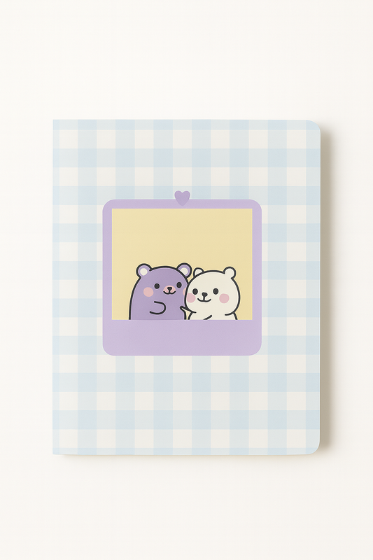 Blush & Blue Buddies pocket notebook India – cute soft cover pastel notebook 90 GSM paper by TIBI