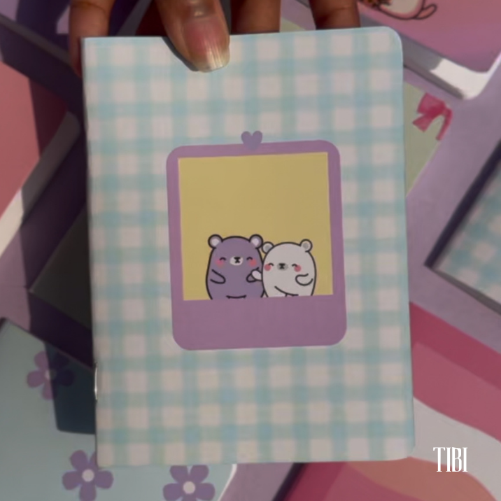 Blush & Blue Buddies pocket notebook India – cute soft cover pastel notebook 90 GSM paper by TIBI