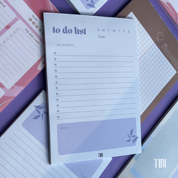 Lilac Focus To-do list planner A5 31 sheets 90 GSM cute planner stationery India