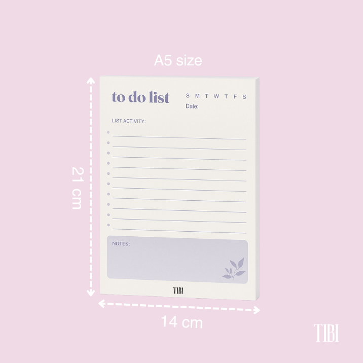 Lilac Focus To-do list planner A5 31 sheets 90 GSM cute planner stationery India