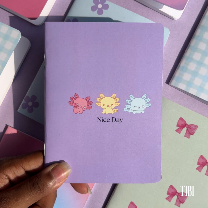 Lotl Love pocket notebook lavender kawaii 90 GSM cute stationery India by TIBI