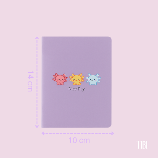 Lotl Love pocket notebook lavender kawaii 90 GSM cute stationery India by TIBI