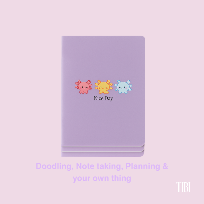 Lotl Love pocket notebook lavender kawaii 90 GSM cute stationery India by TIBI