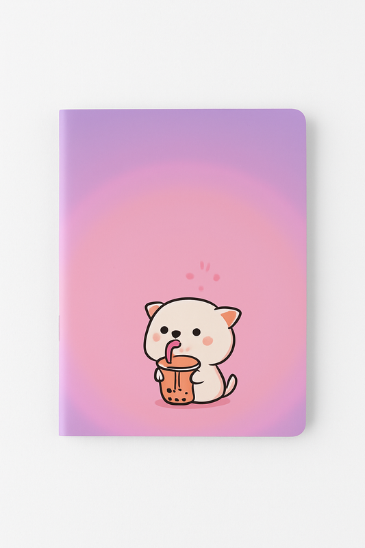 Meowcha Time pocket notebook 90 GSM pastel kitty design cute stationery India