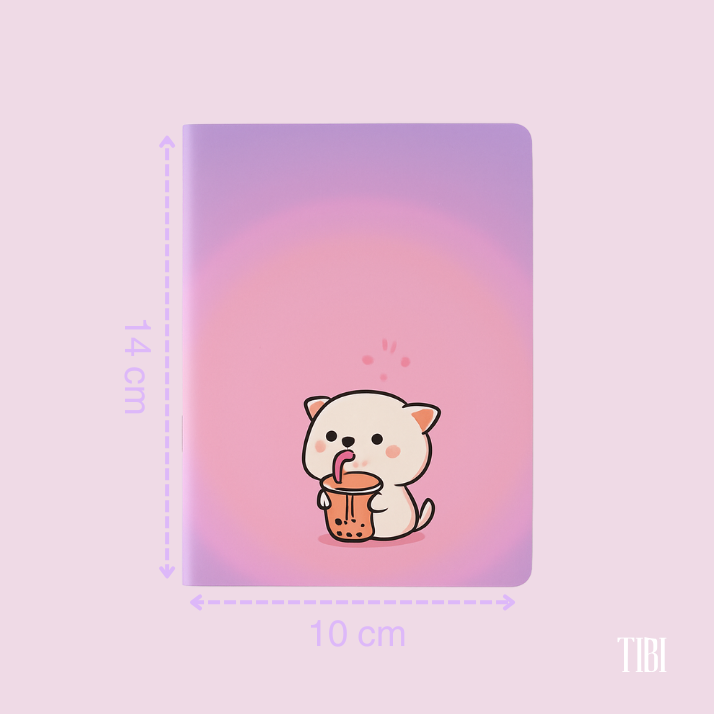 Meowcha Time pocket notebook 90 GSM pastel kitty design cute stationery India