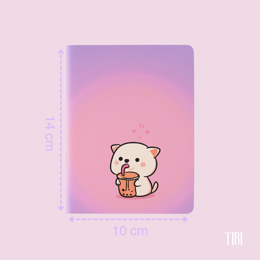 Meowcha Time pocket notebook 90 GSM pastel kitty design cute stationery India