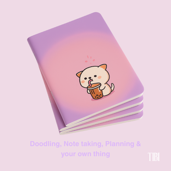 Meowcha Time pocket notebook 90 GSM pastel kitty design cute stationery India