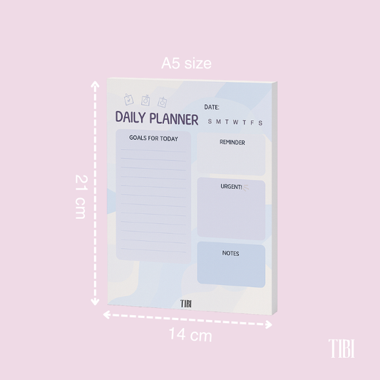 Pastel Priority daily planner A5 31 sheets 90 GSM pastel cute planner India by TIBI