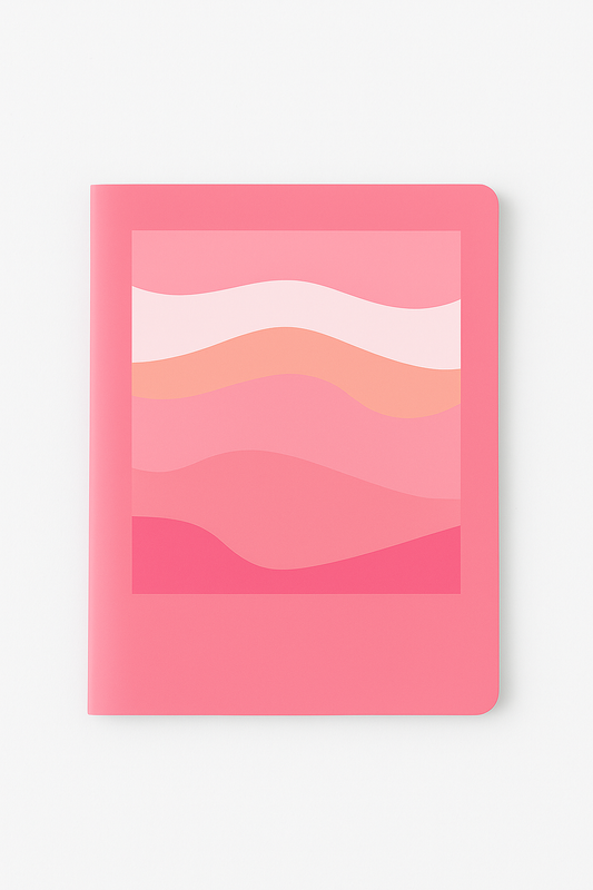 Pink Sands pocket notebook 90 GSM soft cover pastel wave design stationery India