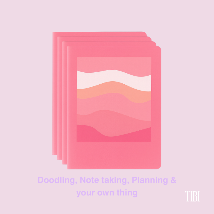 Pink Sands pocket notebook 90 GSM soft cover pastel wave design stationery India
