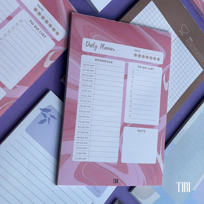 Pink priorities daily planner A5 90 GSM cute planner stationery India by TIBI