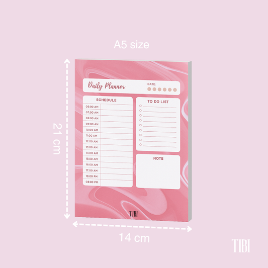 Pink priorities daily planner A5 90 GSM cute planner stationery India by TIBI