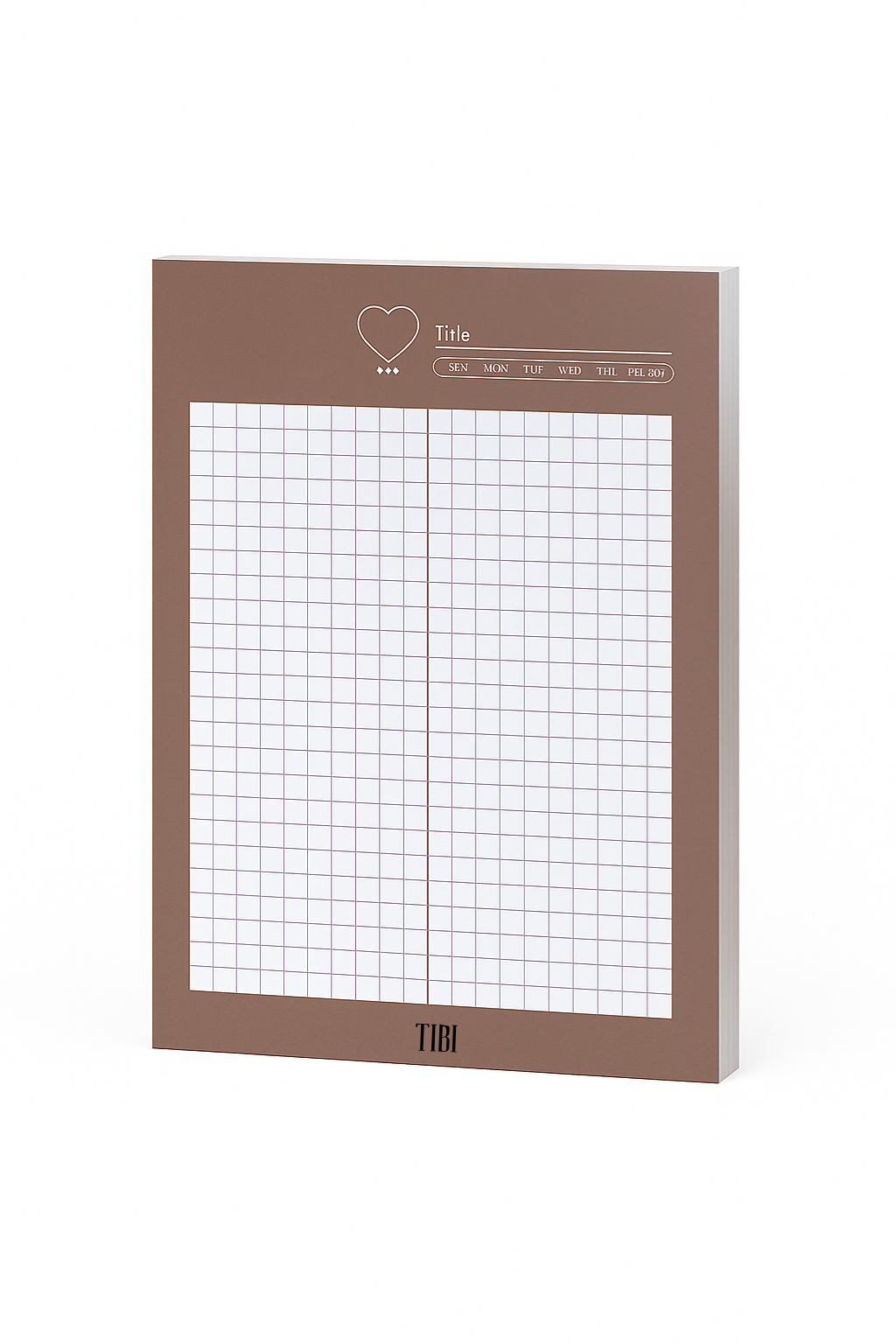 The Everyday Grid notepad A5 brown 31 sheets 90 GSM grid planner stationery India by TIBI