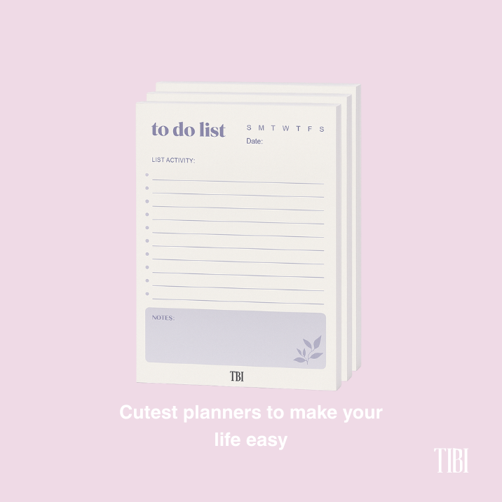 Lilac Focus To-do list planner A5 31 sheets 90 GSM cute planner stationery India