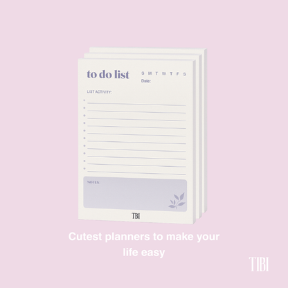 Lilac Focus To-do list planner A5 31 sheets 90 GSM cute planner stationery India
