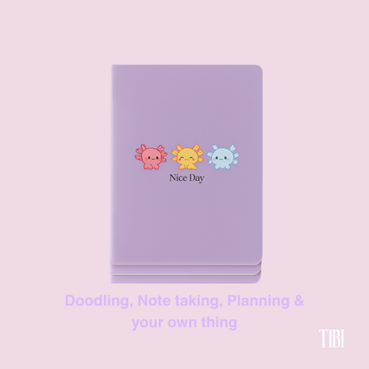 Lotl Love pocket notebook lavender kawaii 90 GSM cute stationery India by TIBI