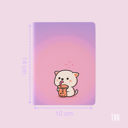 Meowcha Time pocket notebook 90 GSM pastel kitty design cute stationery India