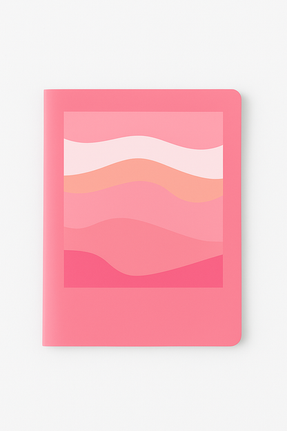 Pink Sands pocket notebook 90 GSM soft cover pastel wave design stationery India