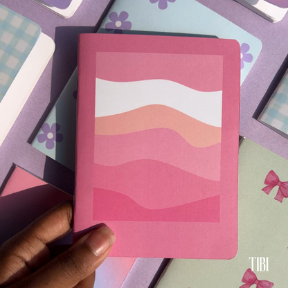 Pink Sands pocket notebook 90 GSM soft cover pastel wave design stationery India