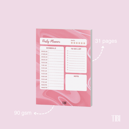 Pink priorities daily planner A5 90 GSM cute planner stationery India by TIBI