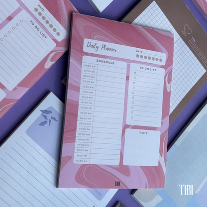 Pink priorities daily planner A5 90 GSM cute planner stationery India by TIBI