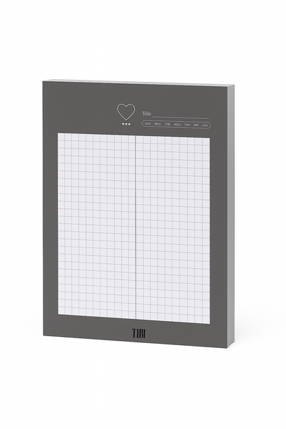 The Everyday Grid notepad A5 Grey 31 sheets 90 GSM grid planner stationery India by TIBI