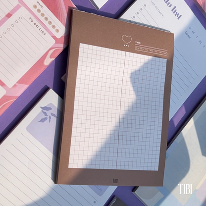 The Everyday Grid notepad A5 brown 31 sheets 90 GSM grid planner stationery India by TIBI