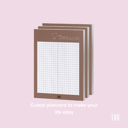 The Everyday Grid notepad A5 brown 31 sheets 90 GSM grid planner stationery India by TIBI